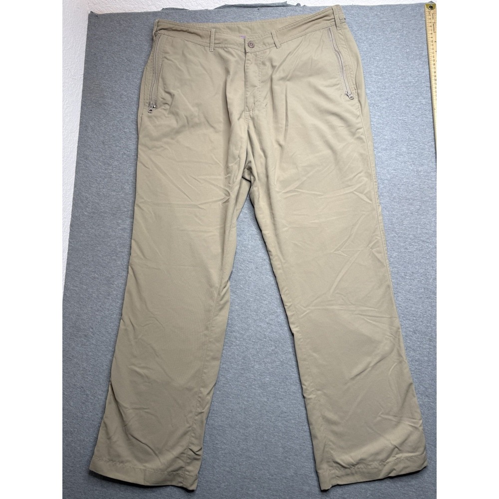 Clothing Arts Size 36x32 P^cubed Pick-Pocket Proof Pants Khaki Nylon Travel Zip